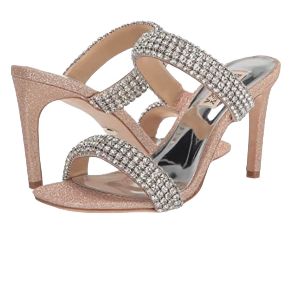 BADGLEY MISCHKA- SADE JEWELED DOUBLE BAND STILETTO Size 7